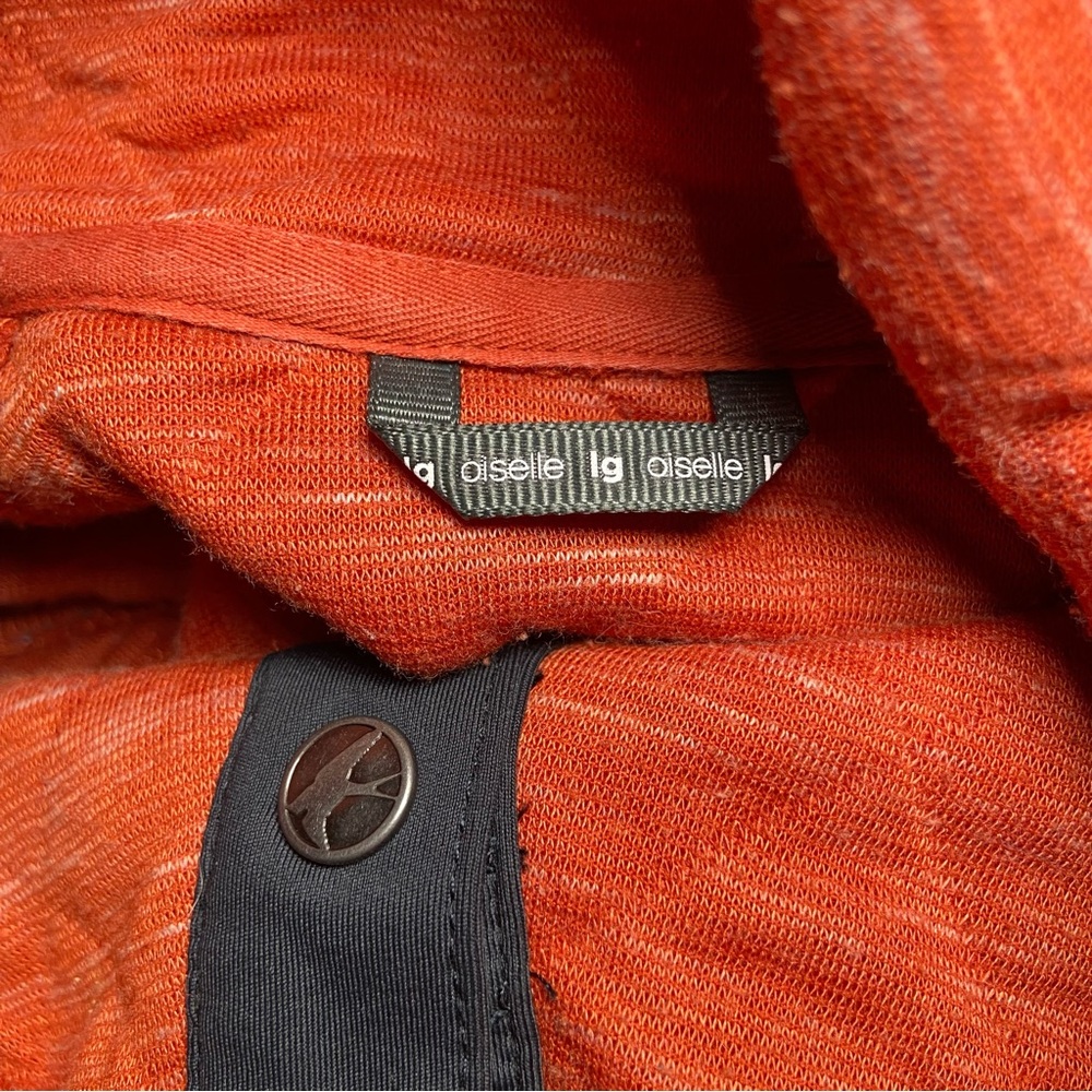Oiselle Quilted Half Snap Pullover Large Burnt Orange Athleisure Running Top - Picture 4 of 4